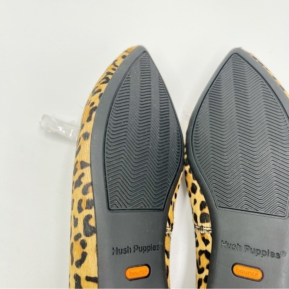 6W 6 WIDE Hush Puppies Women's Sadie Leather Leopard Slip On Loafers Shoes Flats - Picture 11 of 15